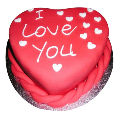 "Loving Heart Fondant cake -2 Kgs - Click here to View more details about this Product